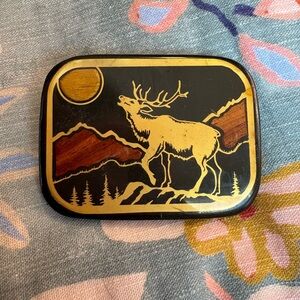 🦌 Vintage Harmony Metal Solid Brass Elk Belt Buckle